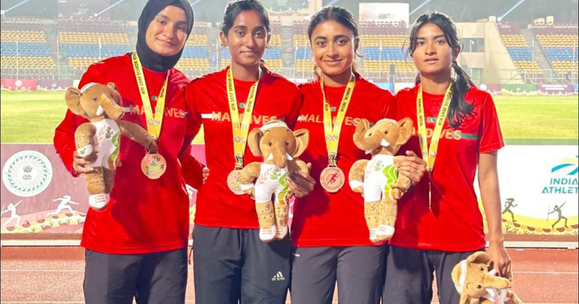 Dhekunu Asia ge athletics mubaaraathun gaumee anhen team ah Low medal