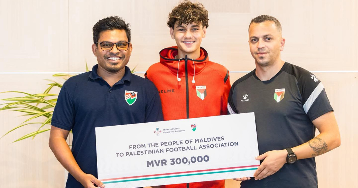 Ticket vikkaigen libunu 300,000 rf Palestine team ah dheefi